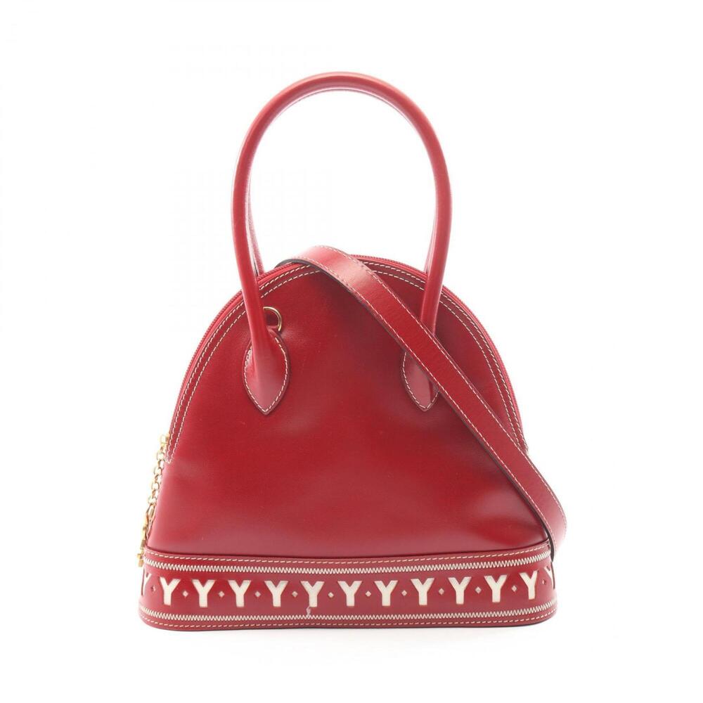 Yves Saint Laurent Y-Cutout 2-Way Handbag, Leather, Women's, Red